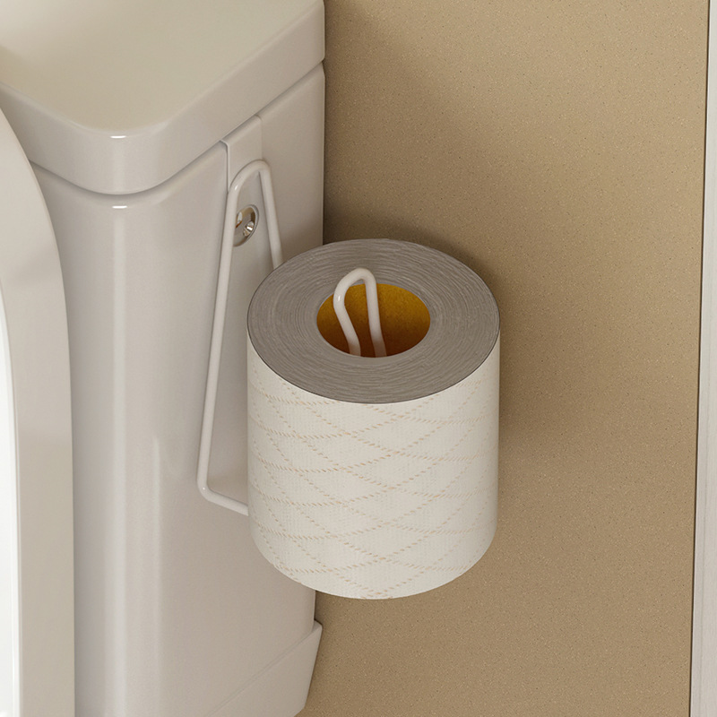 Stainless Steel Wall-Mounted Toilet Paper Holder Space-Saving, No-Drill Design for Bathroom & Outdoor Storage