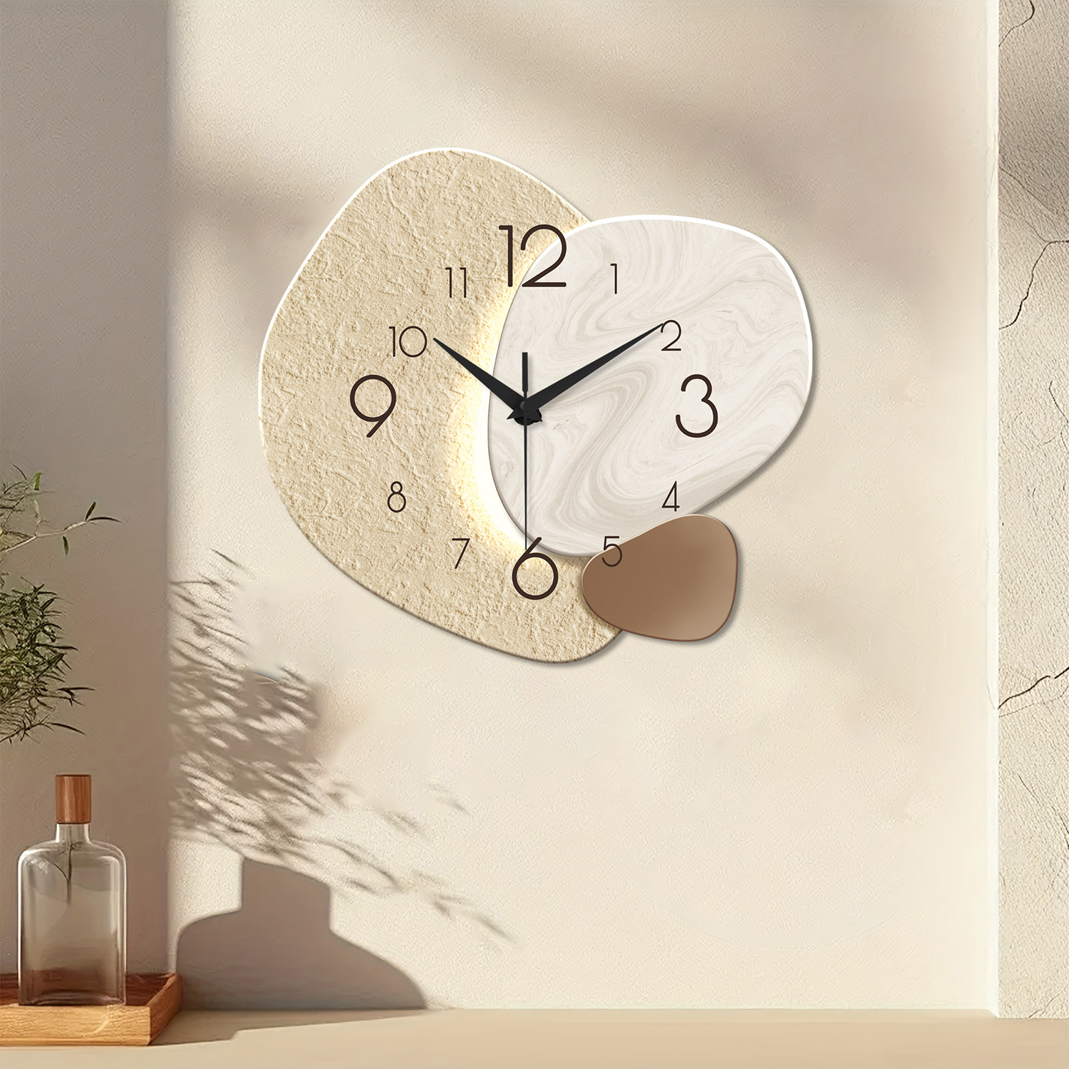 Modern Silent Quartz Wall Clock – Simple Design for Living Room & Bedroom, No Battery Required