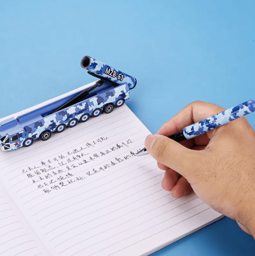 Creative Missile Model Gel Pen with Stand – Novelty Simulation Signature Desk Pen