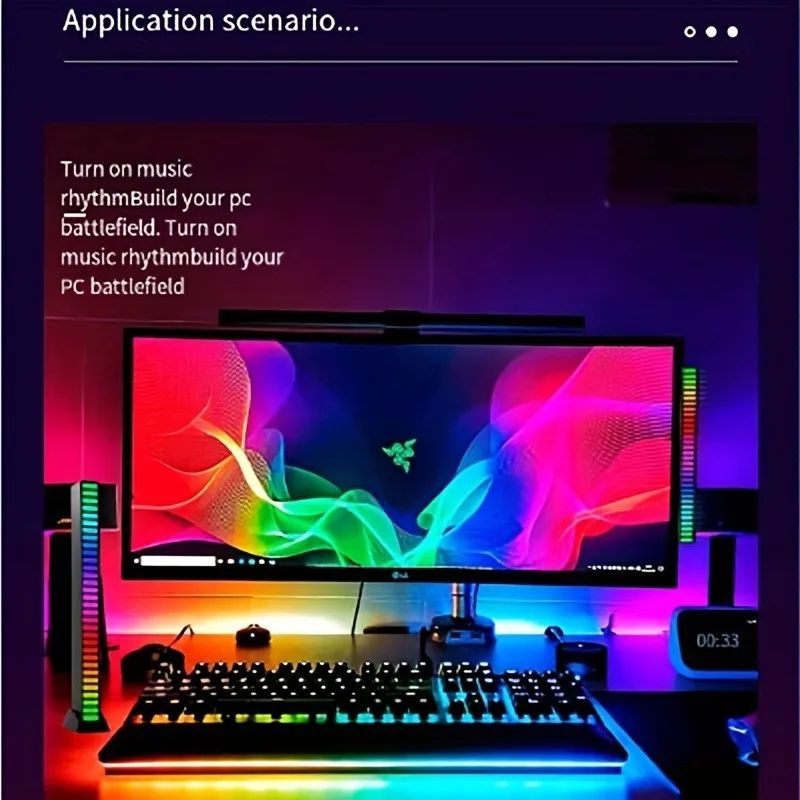 Colorful Sound Rhythm Smart LED Light Bar – USB Gaming Room Ambient Lighting