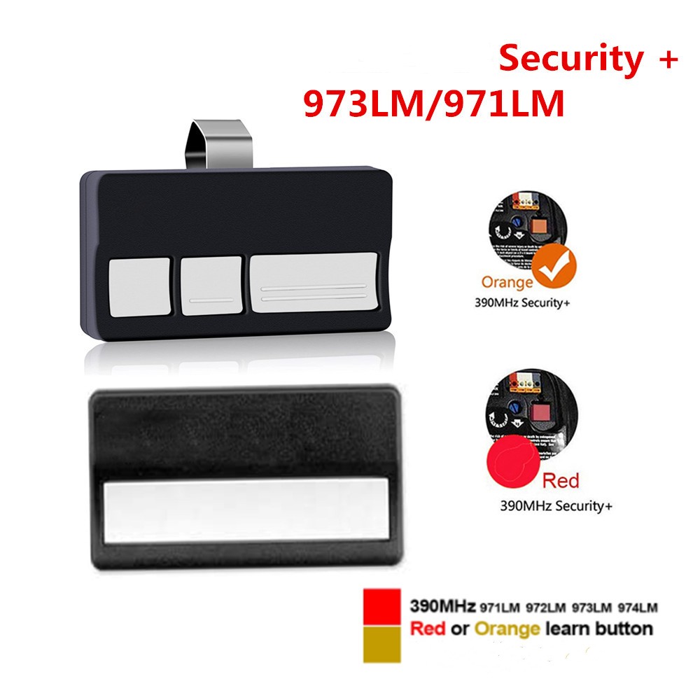 971LM Orange Button Remote Control, Compatible with 971LM, 973LM Gate Openers, Secure Belt Clip