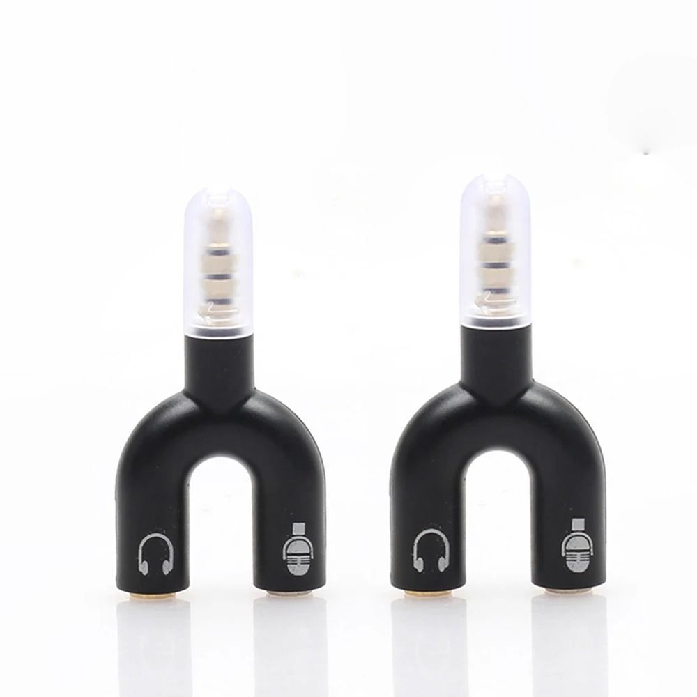 U-Shaped 3.5mm Stereo Audio and Microphone Splitter
