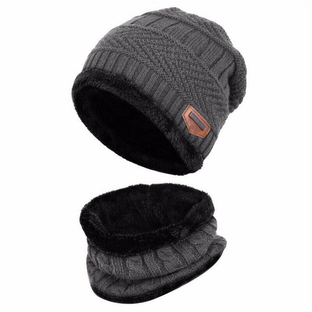 Kids Winter Neck Scarf and Beanie Set – Warm Fleece Knitted Ski Cap and Scarf for Boys and Girls