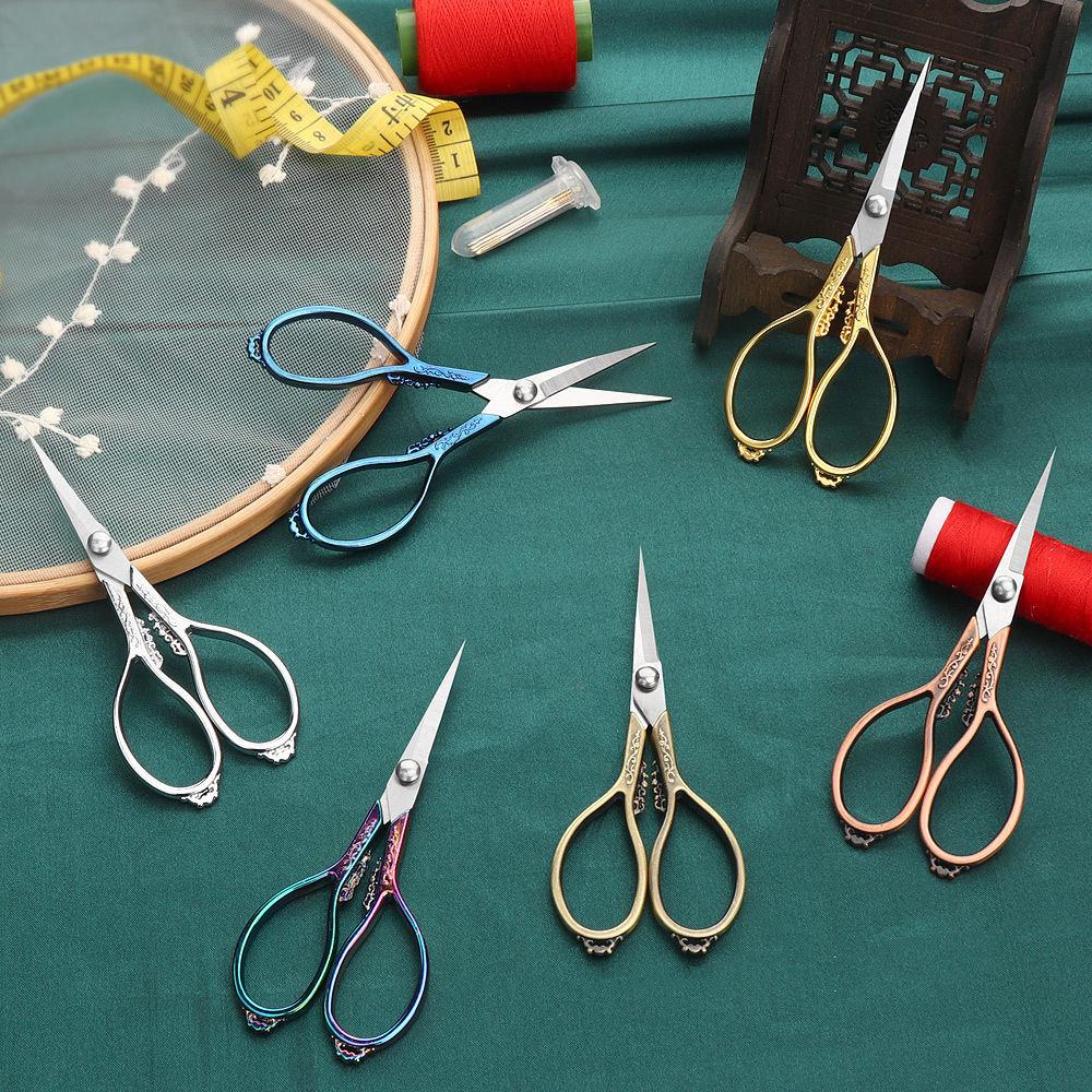 Vintage Retro Cross Stitch Scissors – Durable High-Quality Stainless Steel Tailor Shears for Fabric Cutting
