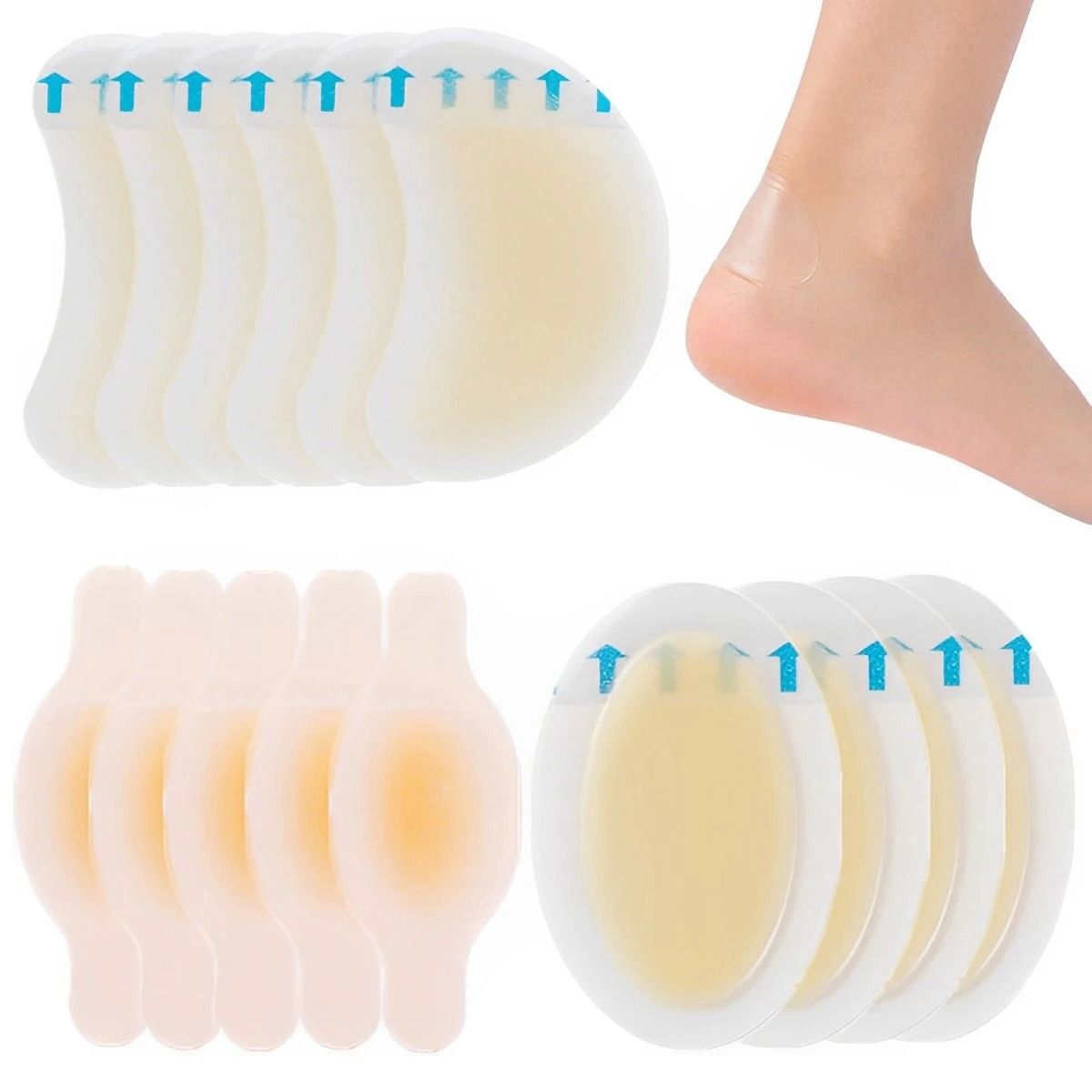 15 Piece Invisible Hydrocolloid Gel Blister Plasters and Cushion Bandages