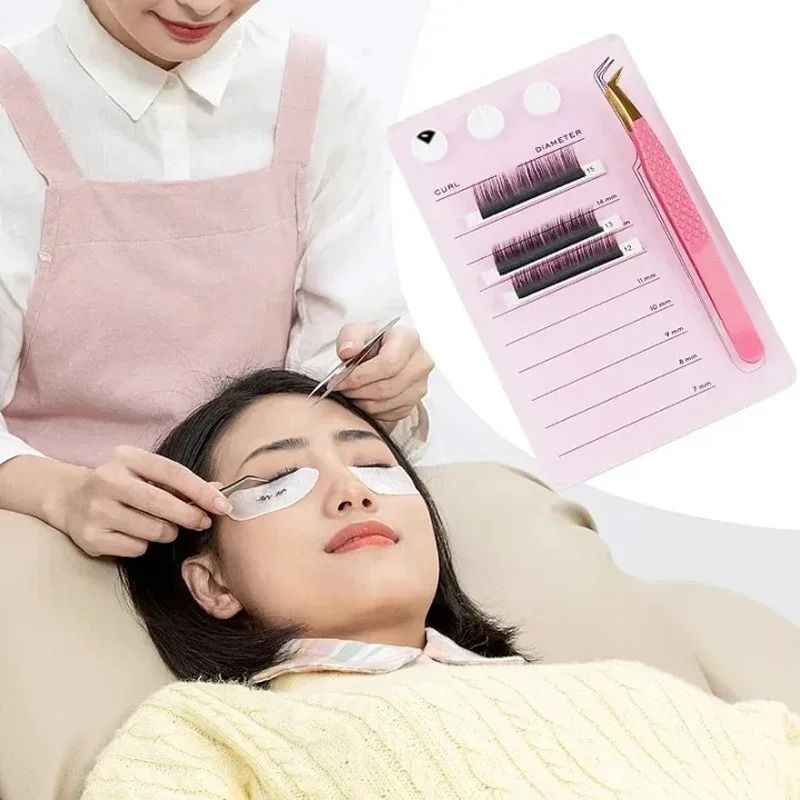 Magnetic Acrylic Eyelash Extension Scale Holder with Glue Pallet Cup