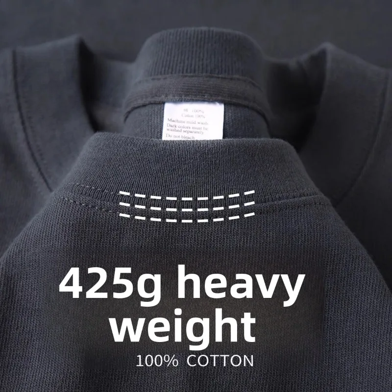 Heavyweight Cotton Men's T-Shirt, Durable Breathable Everyday Round Neck Tee