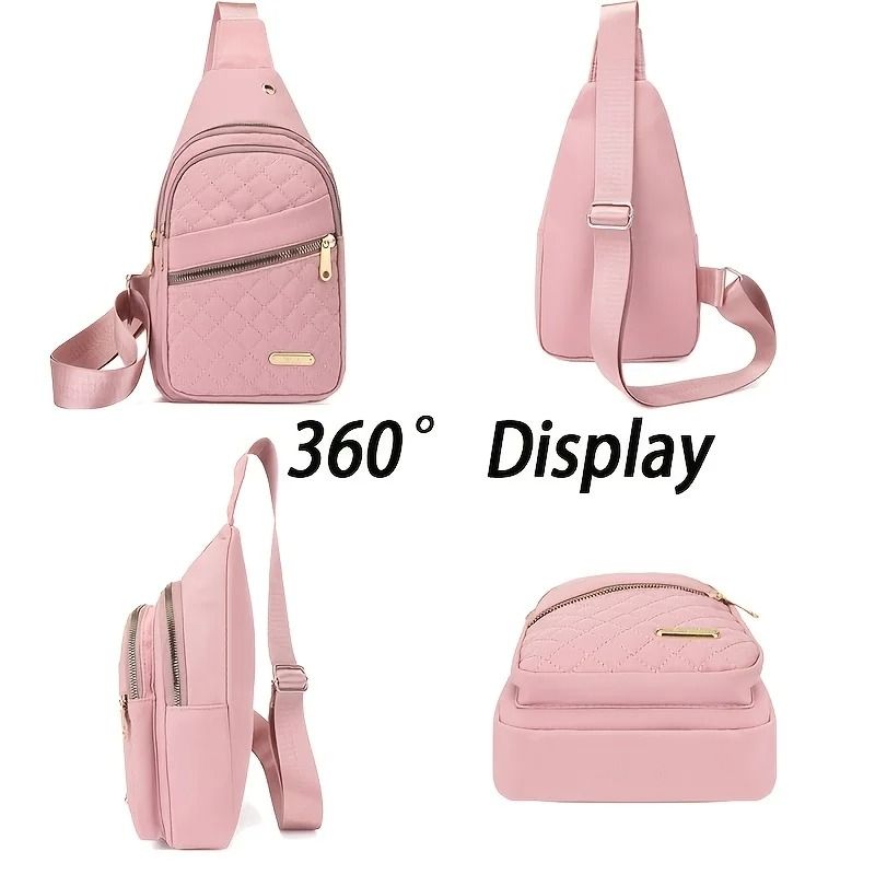 Lightweight Quilted Chest Bag Foldable Crossbody Shoulder Tote