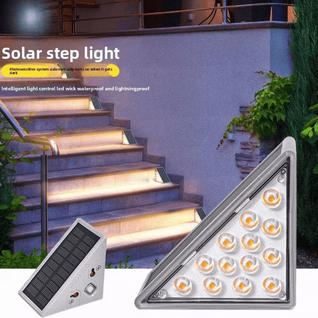 Solar Outdoor Step Lights Waterproof LED High Brightness Garden and Pathway Lighting Lamp