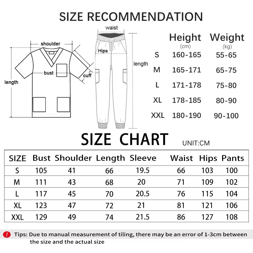 Lightweight Medical Scrub Set – Anti-Wrinkle Nursing Uniform with Jogger Pants for Men & Women