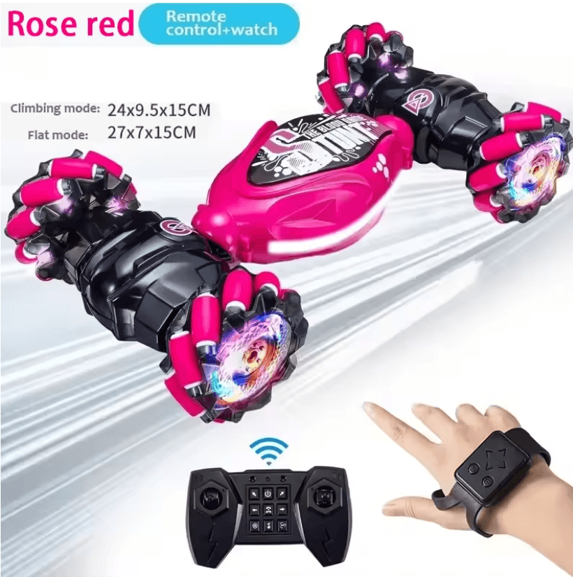 4WD Gesture Control Stunt Car – Remote Twist & Drift Toy with LED Lights