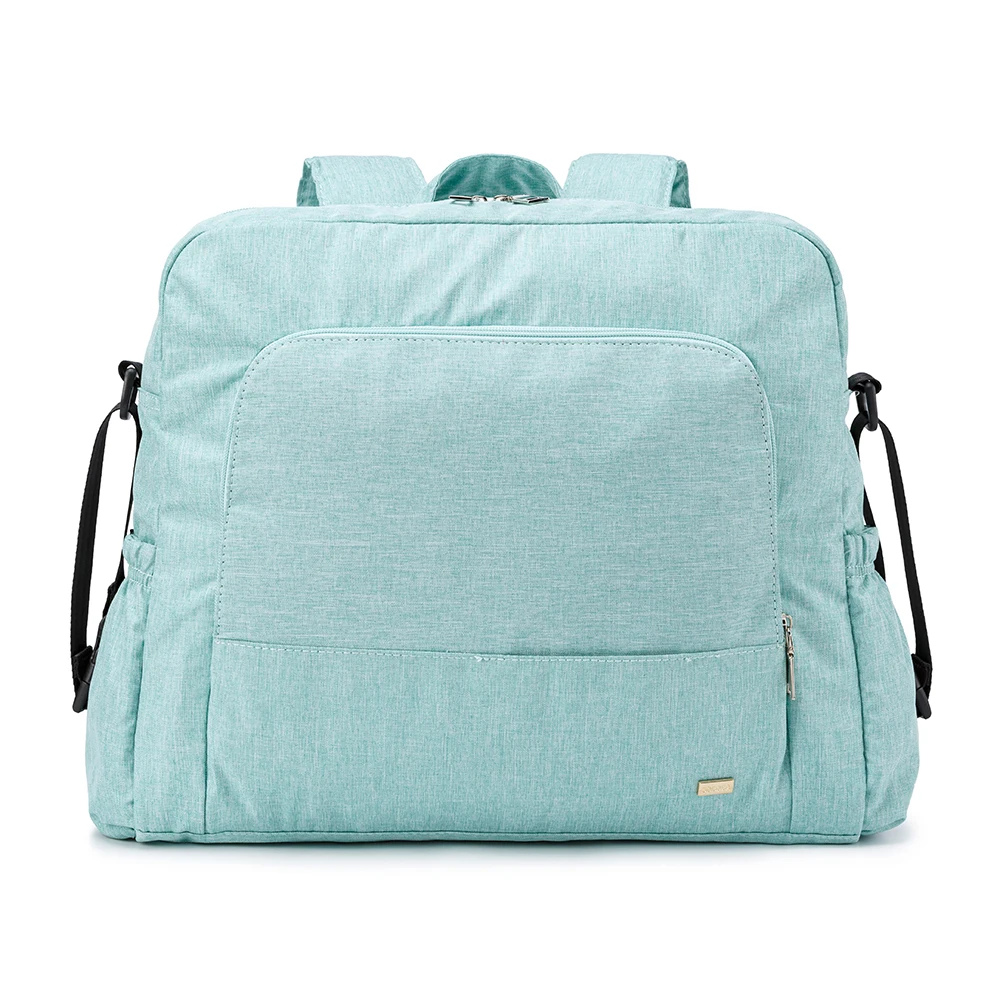Stylish Solid Diaper Bag, Waterproof Multi-functional Nursing Backpack, Large Baby Changing Bag