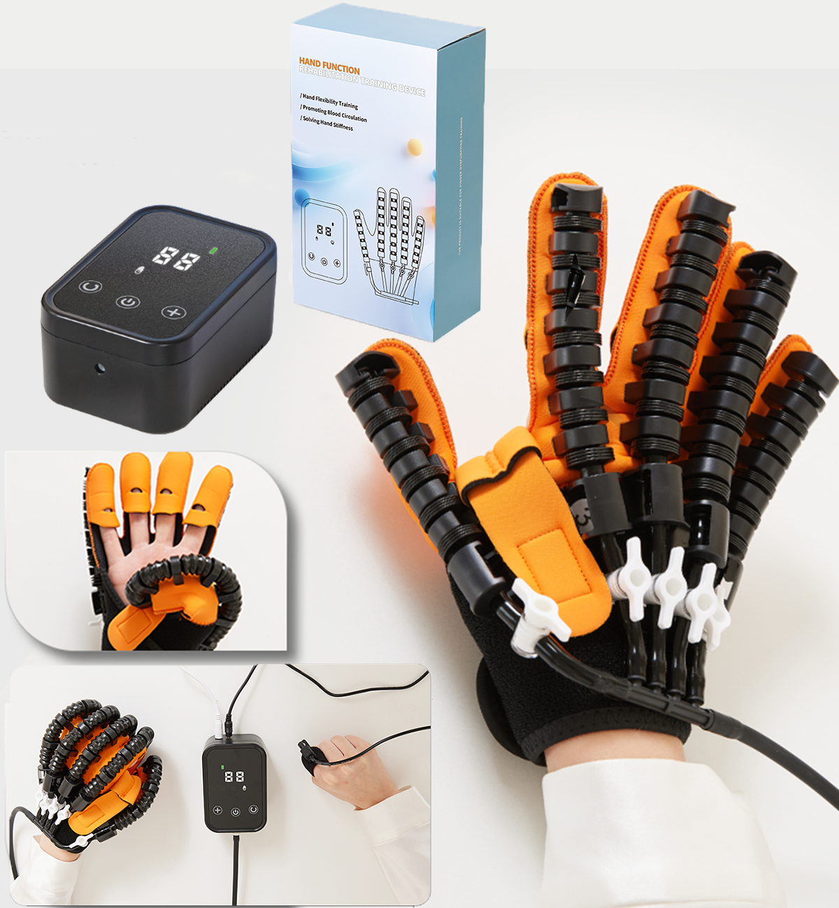 Rehabilitation Robot Gloves for Stroke, Hemiplegia Recovery, Intelligent Massage Hand Trainer, Finger Exercise Gloves