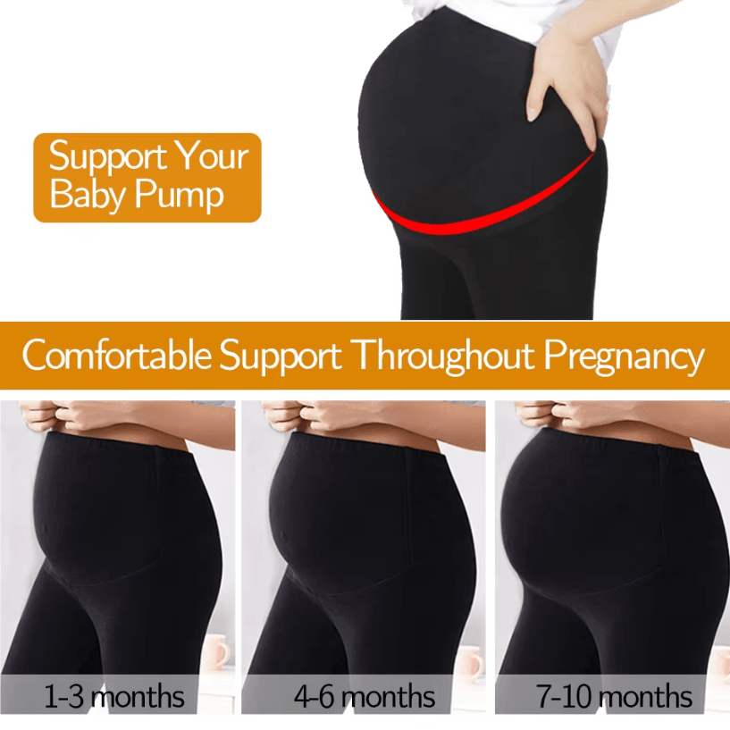 High Waist Maternity Belly Support Leggings – Stretch Pregnancy Leggings for Women Body Shaper Pants