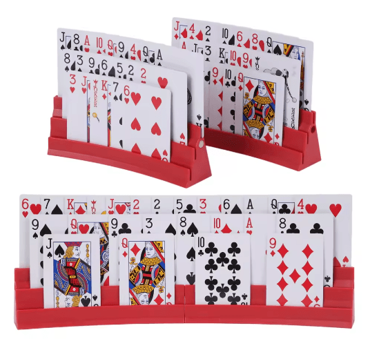 Expandable Three Layer Plastic Card Holder Set Interactive Hands Free Game Accessory 2pcs 1Set