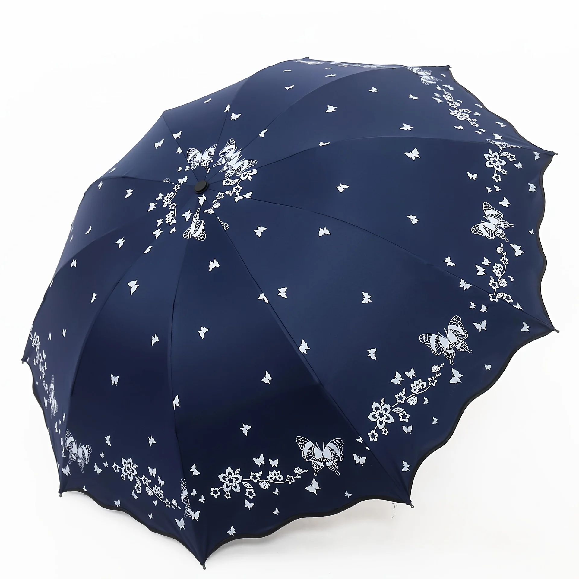 Butterfly Print Windproof UV Umbrella