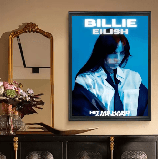 Billie Eilish Vintage Kraft Poster – Retro Aesthetic Music Wall Decor