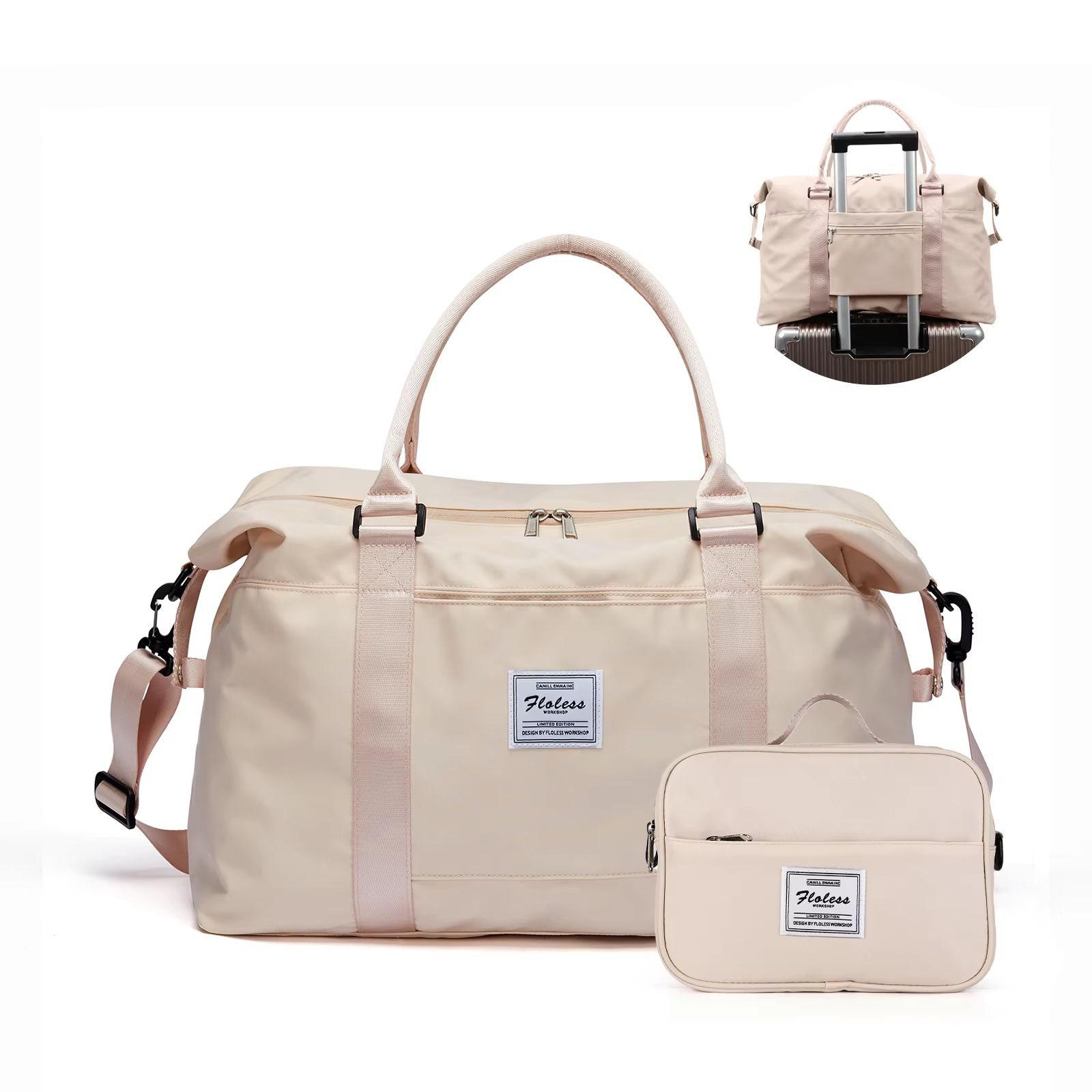 Women's Weekender Travel Tote Bag with Toiletry Bag and Wet Pocket