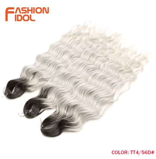 Anna Hair 24 Inch Loose Deep Wave Synthetic Crochet Braiding Hair Ombre Blonde Water Wave