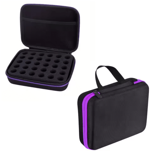 Portable Essential Oil Carrying Case Hard Shell EVA Organizer for 30 Bottles 5ml and 10ml