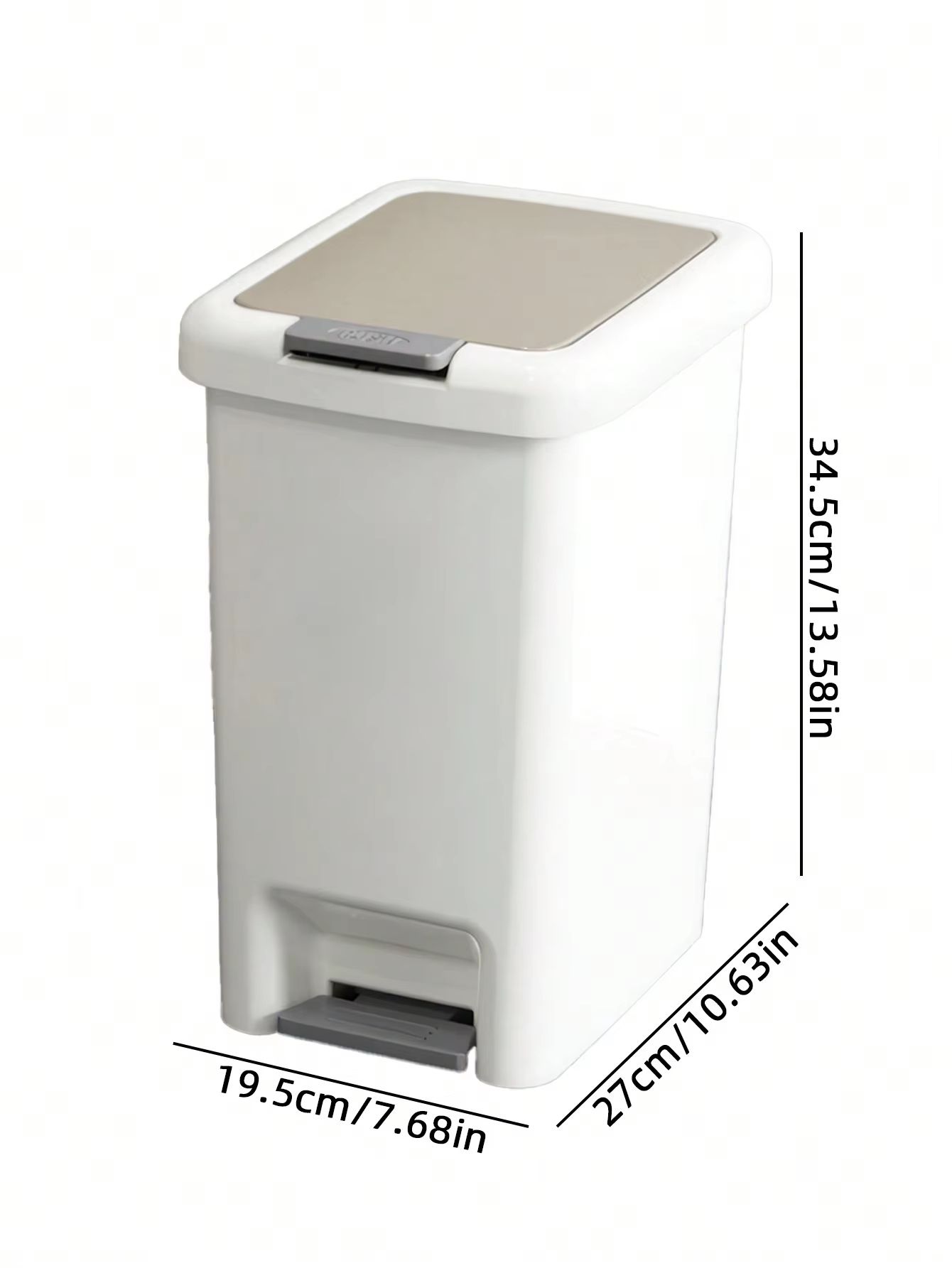 Plastic Foot Pedal Trash Can – Hands-Free Bathroom & Kitchen Waste Bin