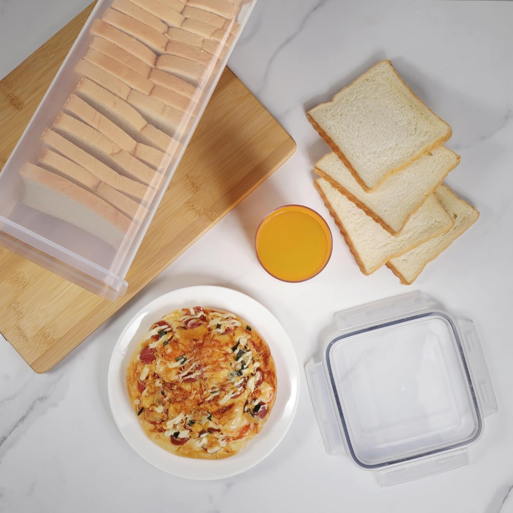 Premium Bread Storage Box with Airtight Sealing Lid Sandwich Loaf Keeper