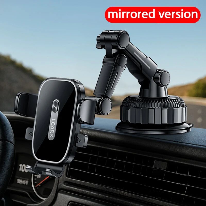 Ultra-Stable Car Phone Mount with Strong Suction Cup, Anti-Vibration Dashboard Holder, 360° Rotating