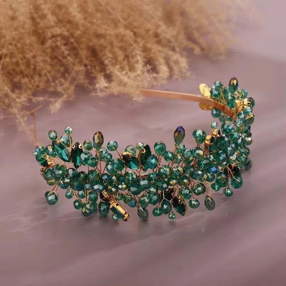 Women Rhinestone Bridal Tiara Headband Handmade