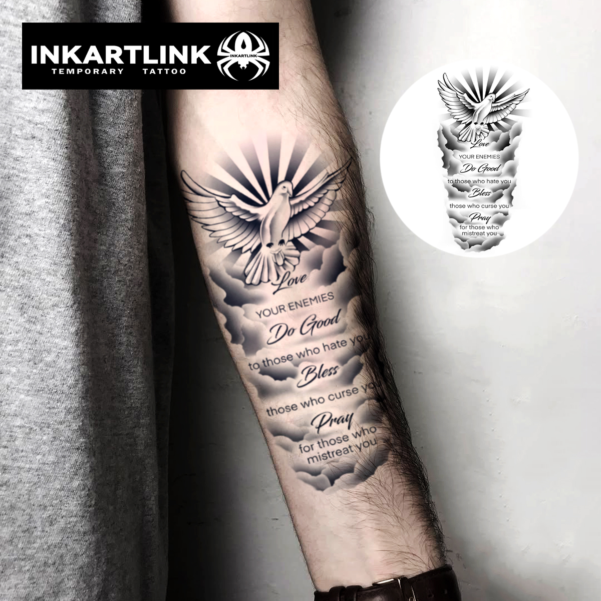 Magic Waterproof Pigeon Temporary Tattoo, Lasts 15 Days, Semi-Permanent Sticker