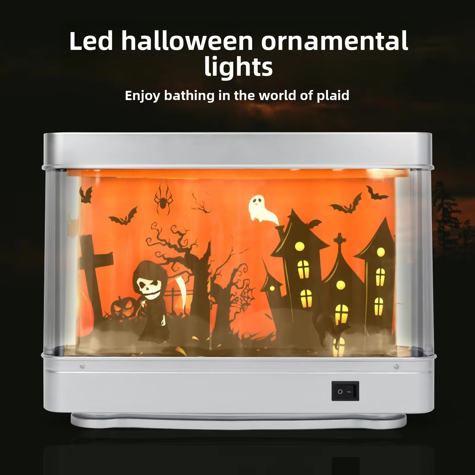 Floating Ghost Aquarium Night Light Halloween Decor Lamp for Kids Room Party Ambience