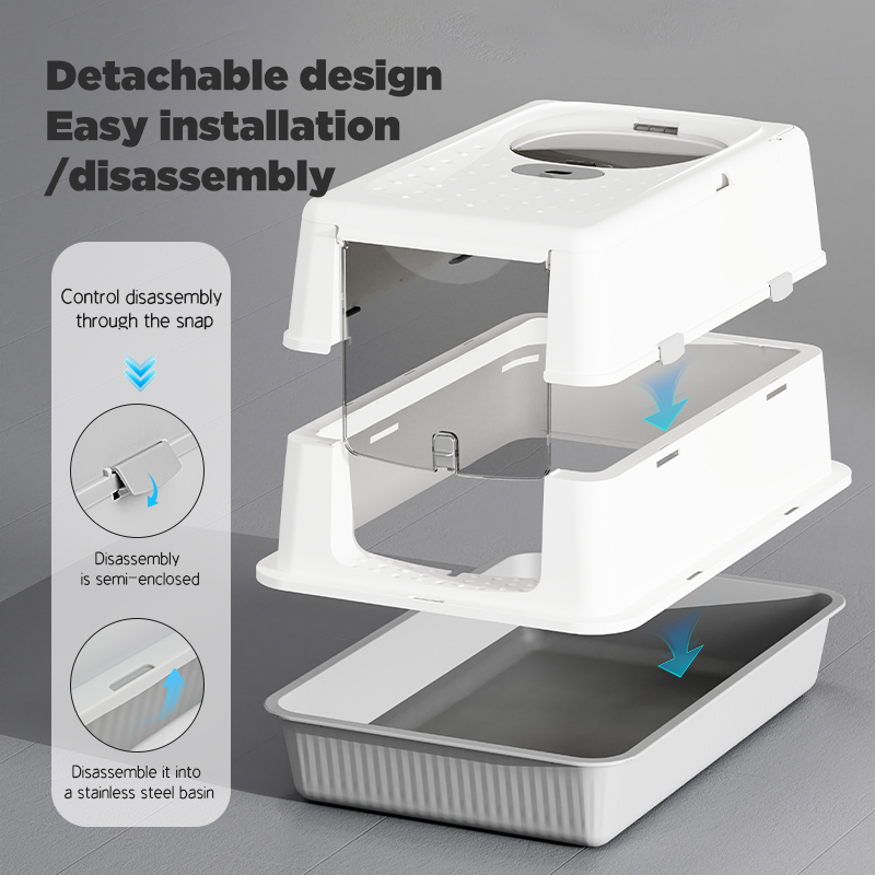 Fully Enclosed Flip-Top Cat Litter Box High-Sided, Splash-Proof & Litter-Tracking Preventive Design