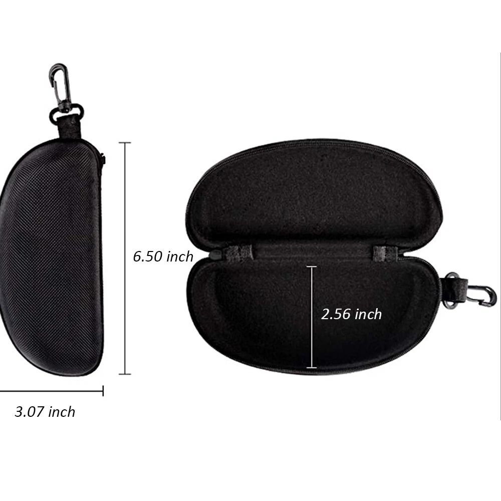 Hard Eyeglass Case with Zipper and Belt Clip Portable Sunglasses Protector