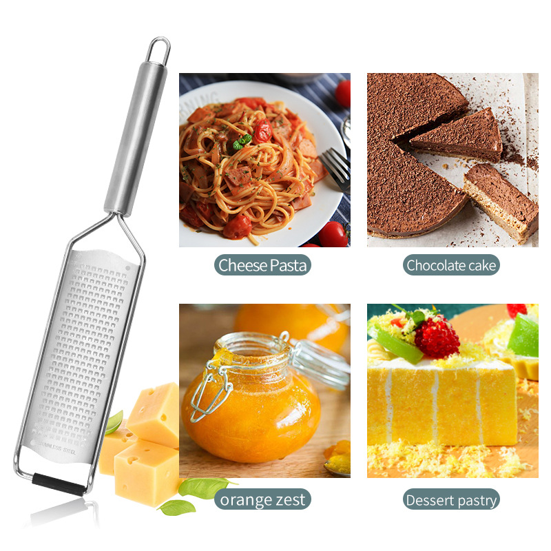 Stainless Steel Tube Handle Cheese Grater – Lemon Grater & Shredder Kitchen Gadget