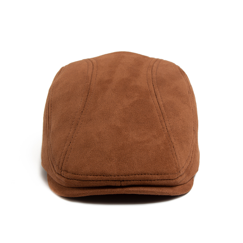Vintage Men Women Newsboy Hat, New Suede Autumn Winter Beret, Casual Flat Visor Cap Berets for Head Circumference