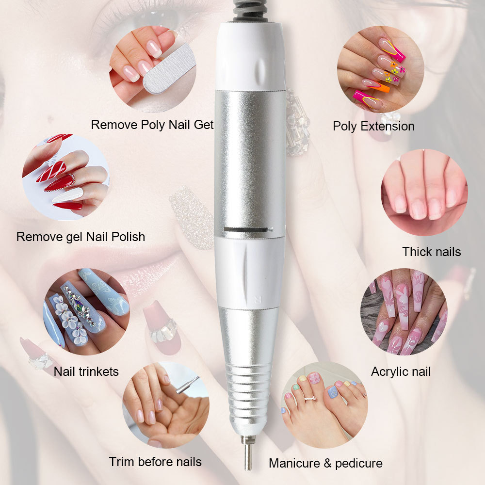 Electric Nail Drill Handpiece for Manicure & Pedicure, Professional Nail Drill Accessory