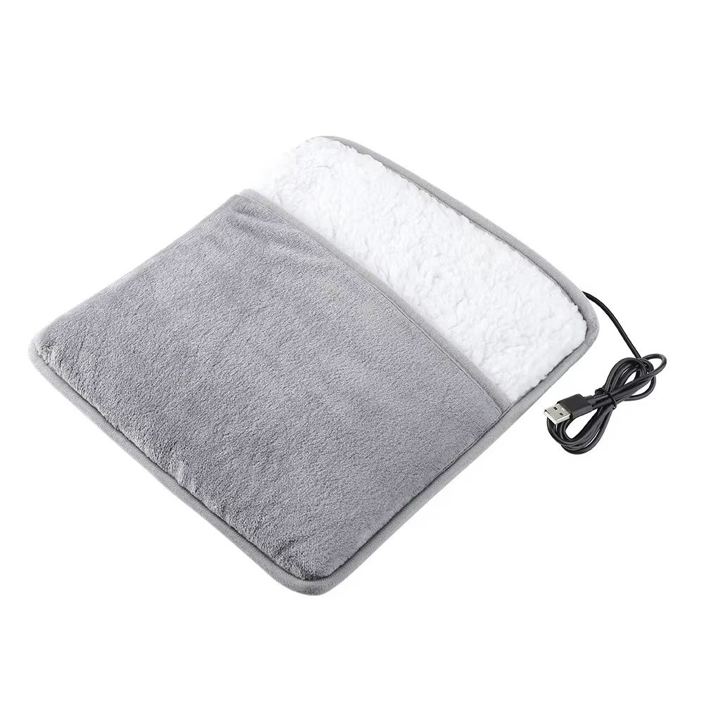 USB Electric Heated Foot Warmer Pad Soft Plush Washable Thermal Feet Heating Cushion