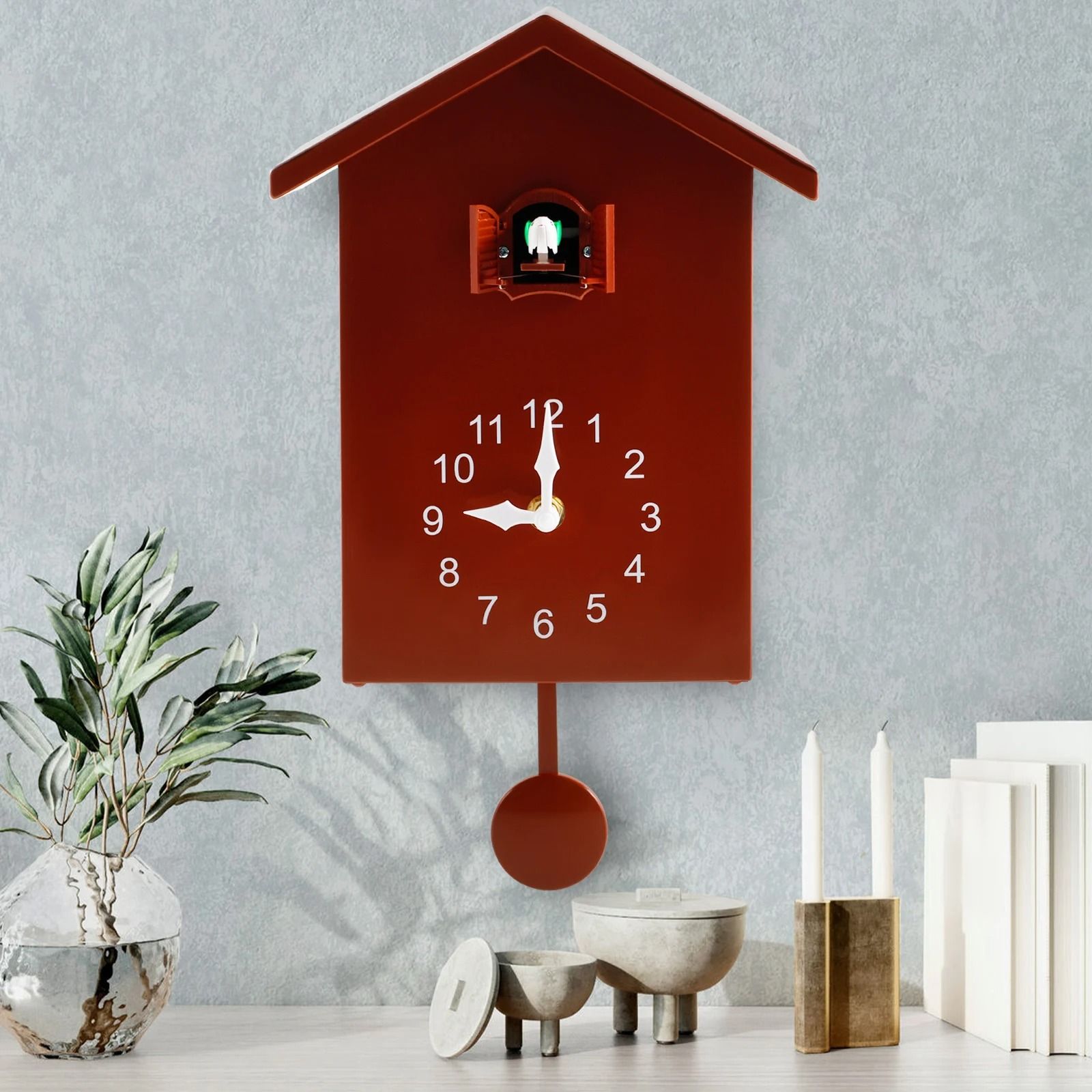 Creative Cuckoo Wall Clock with Bird Sound and Silent Movement