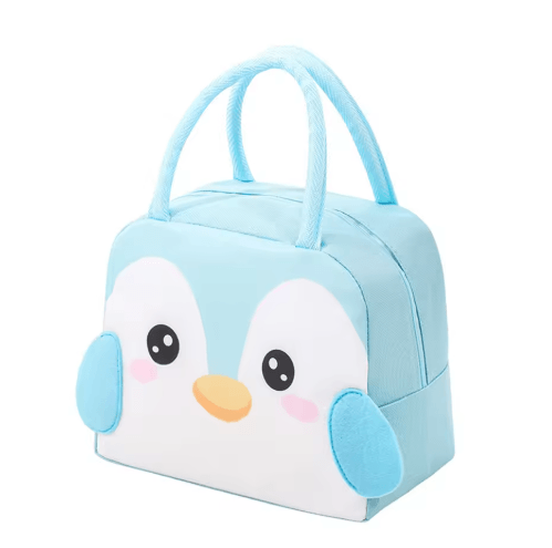 3D Cartoon Bento Lunch Bag Insulated Canvas Handbag with Ice Pack Space