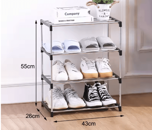 3 to 4 Layer Space-Saving Shoe Rack Multi Tier Household Storage Organizer