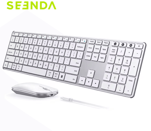 Seenda Bluetooth Keyboard and Mouse Combo – Multi-Device Rechargeable Slim Wireless Set