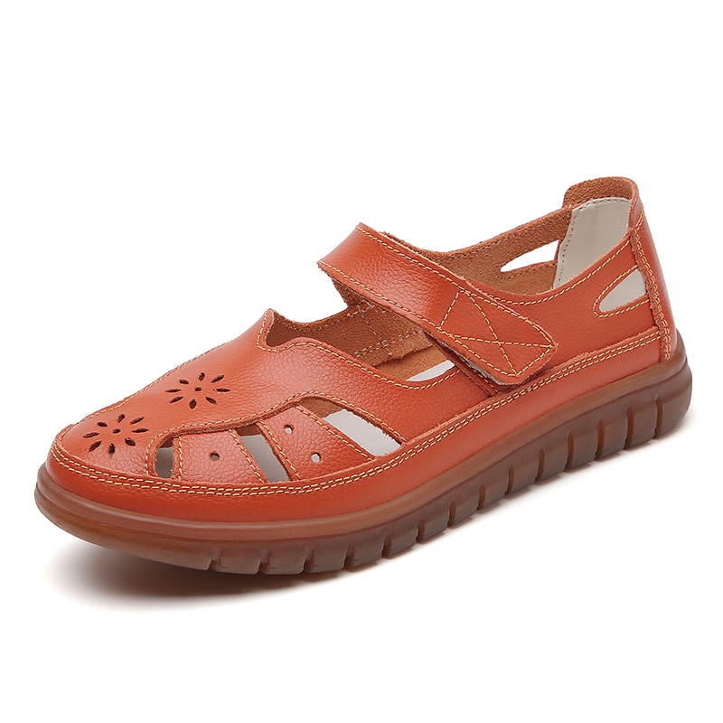 Womens Summer Sandals, Breathable Leather Slippers, Fashion Non-Slip Casual Roman Shoes, Ladies Sandals on Sale