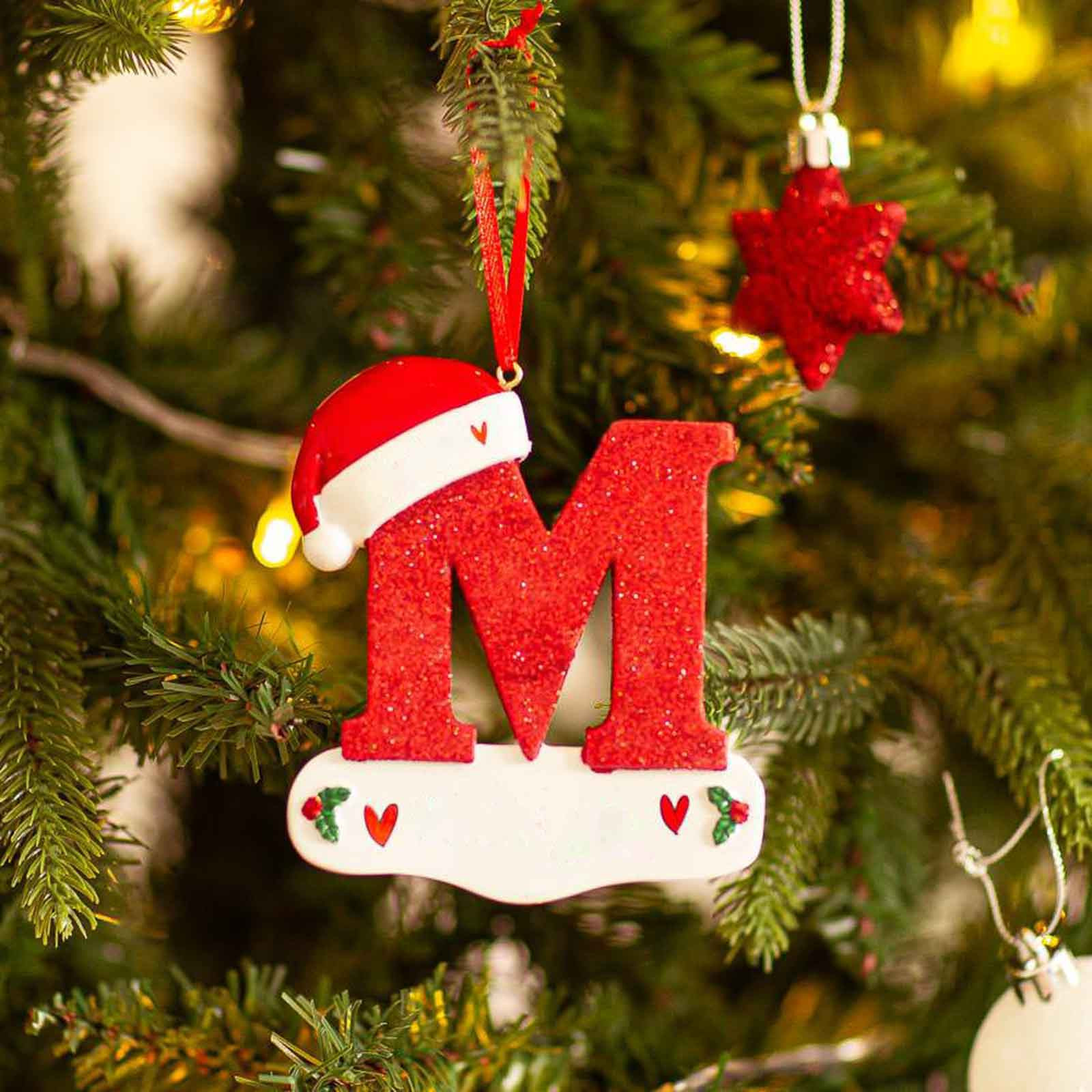 Christmas Tree Decoration Letter Pendant, DIY Xmas Holiday Acrylic, Ornament for Home Decor