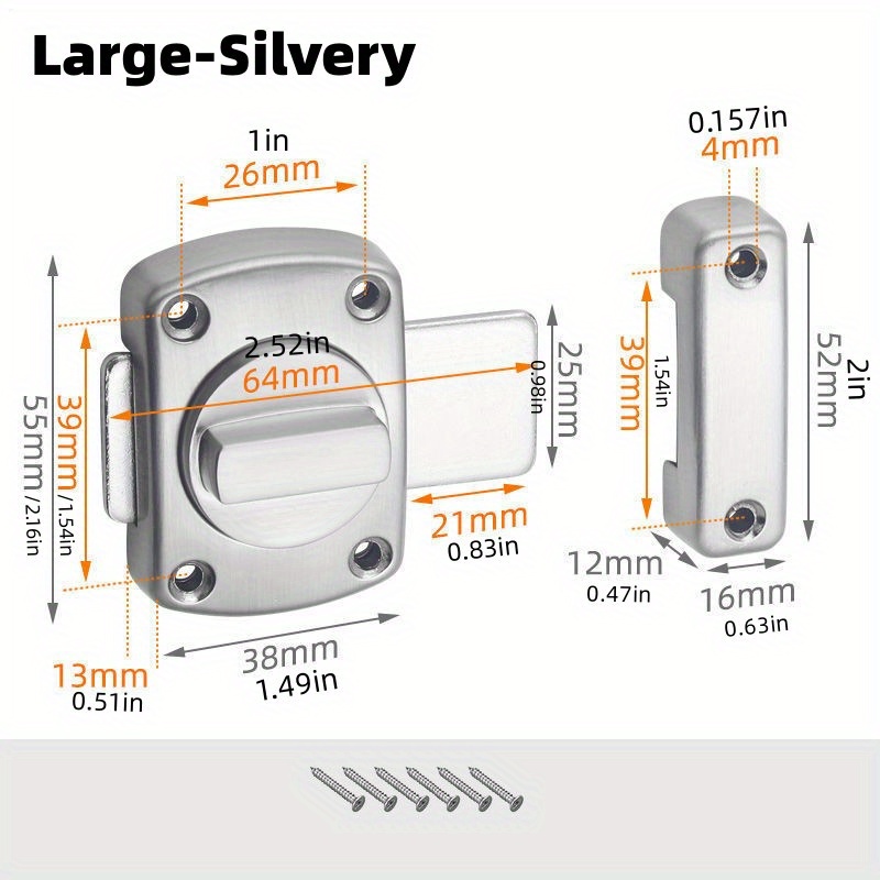 Double Sided Gate Hardware, Safety Lock Gate Latch Slide Bolt