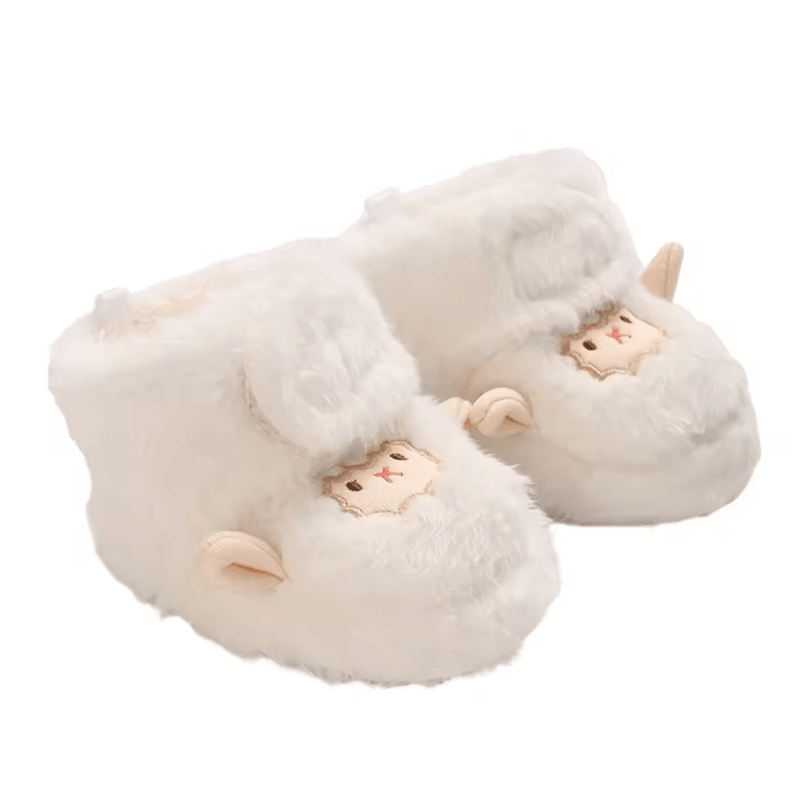 SnowBuddy Baby Animal Print Snow Boots – Cozy Infant First Walker Boots with Soft Non-Slip Sole