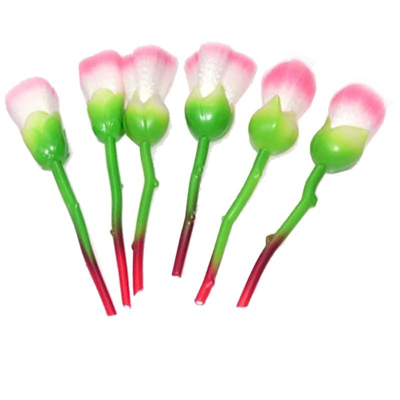 6-Piece Rose Flower Professional Makeup Brush Set – Enchanted Garden Cosmetic Collection