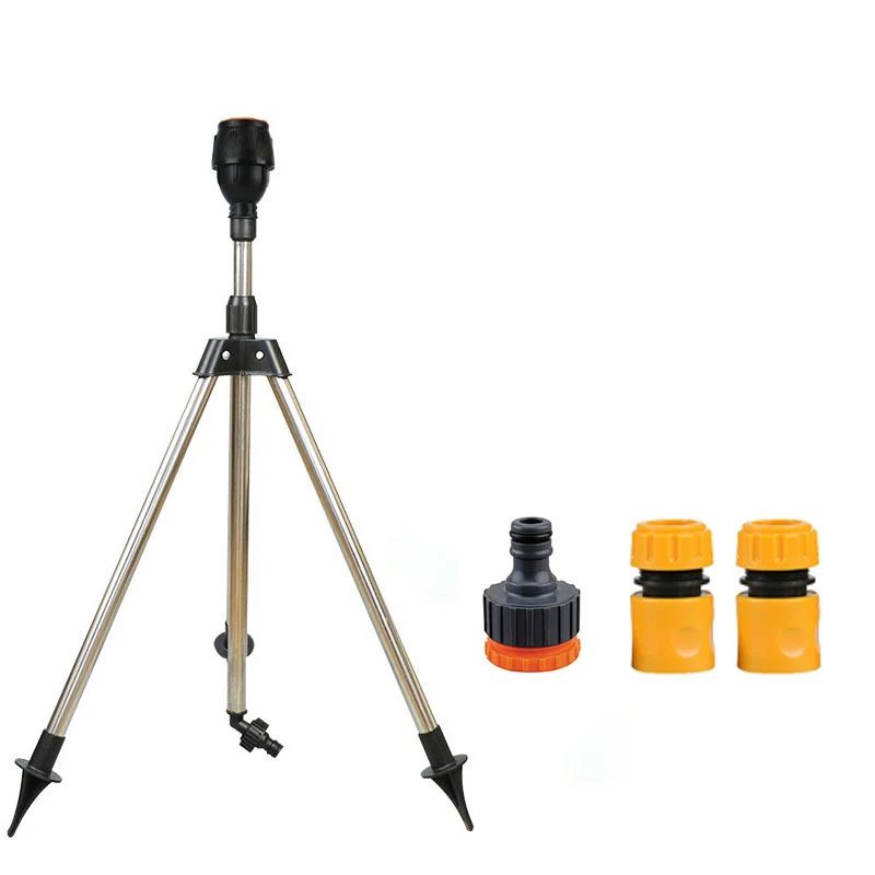 Premium 360° Automatic Rotating Tripod Garden Sprinkler Stand - Stainless Steel Irrigation & Lawn Watering Tool