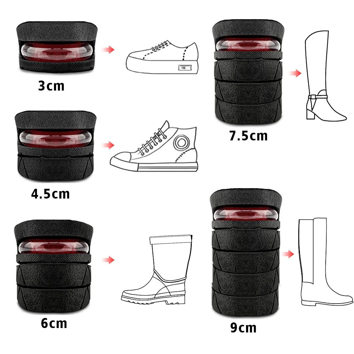 Invisible Air Cushion Height Increase Insoles