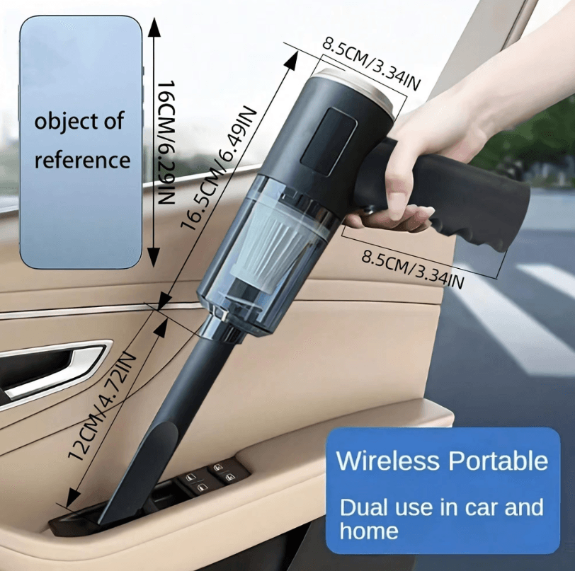 3-in-1 USB Rechargeable Mini Car and Household Vacuum Cleaner with Suction, Blowing, and Vacuuming