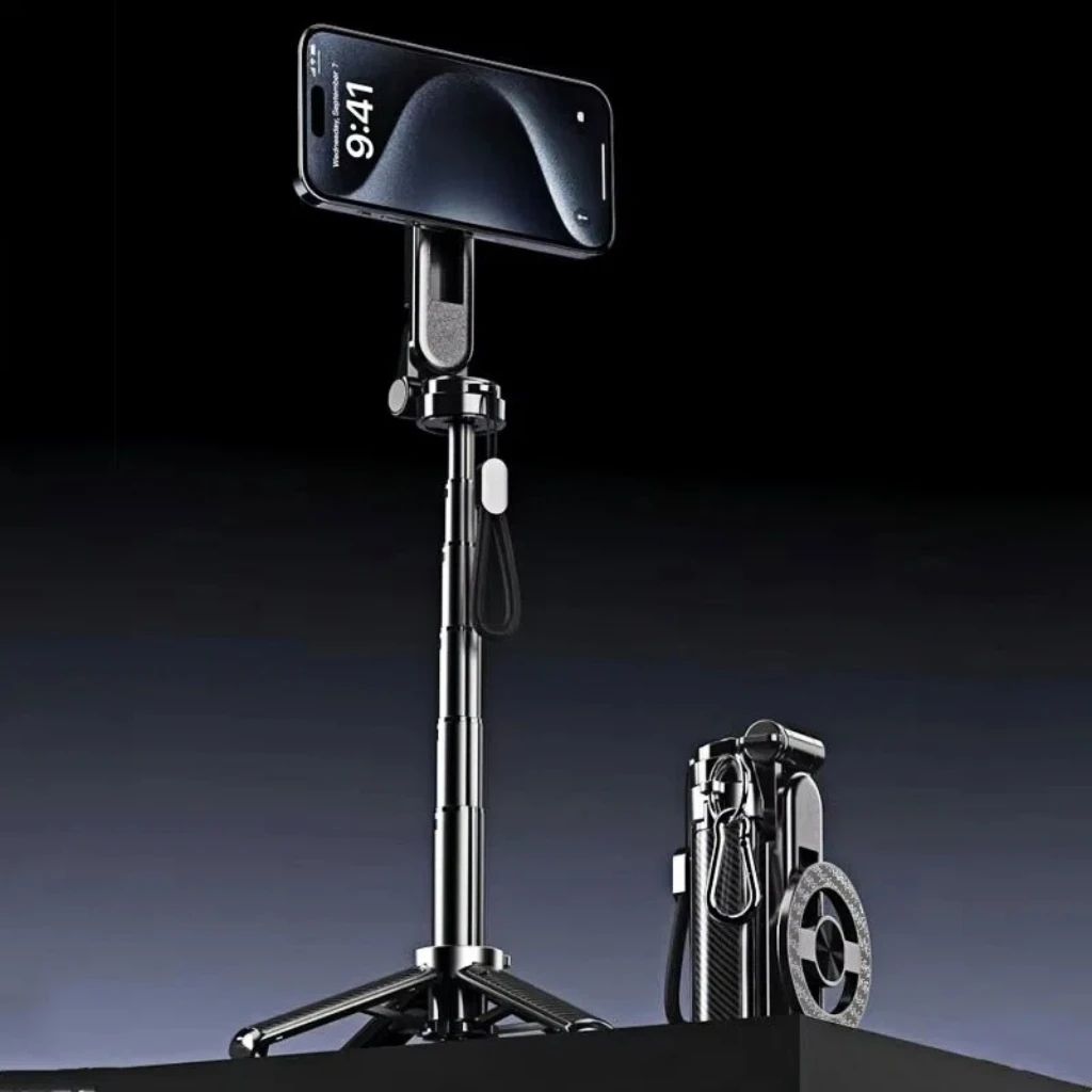 Magnetic 4-in-1 Selfie Stick Tripod with Bluetooth Remote & 360° Phone Holder