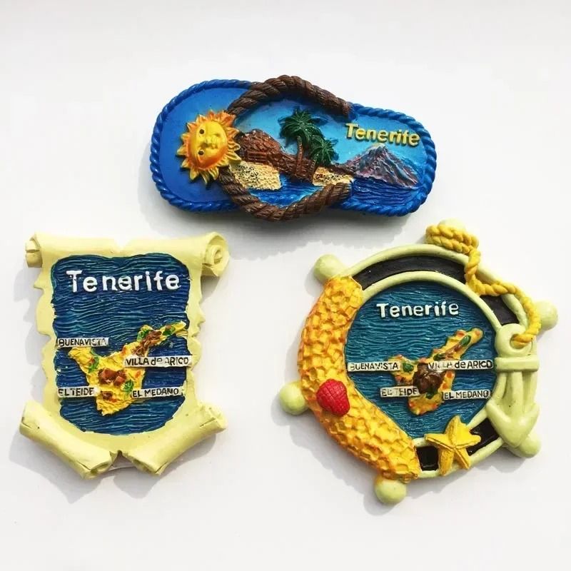 Tenerife Spain Fridge Magnet | 3D Relief Tourism Souvenir | Professional European Travel Sanctuary Decor